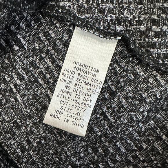 She + Sky Cardigan Sweater WMNS XL Gray/Black Marled Open Fron Tunic Ribbed - Picture 7 of 8